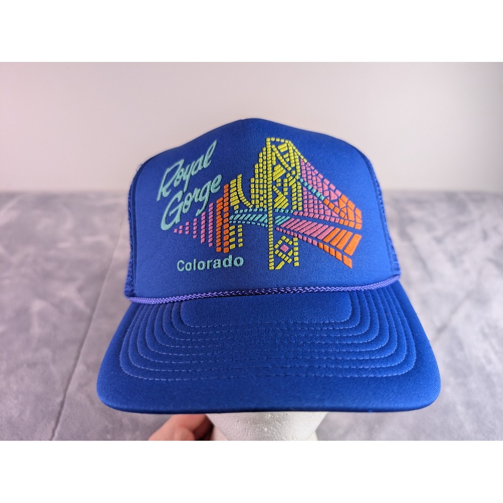 Cobra Caps Royal Gorge Colorado Blue Mesh Trucker Hat Snapback Vintage Style